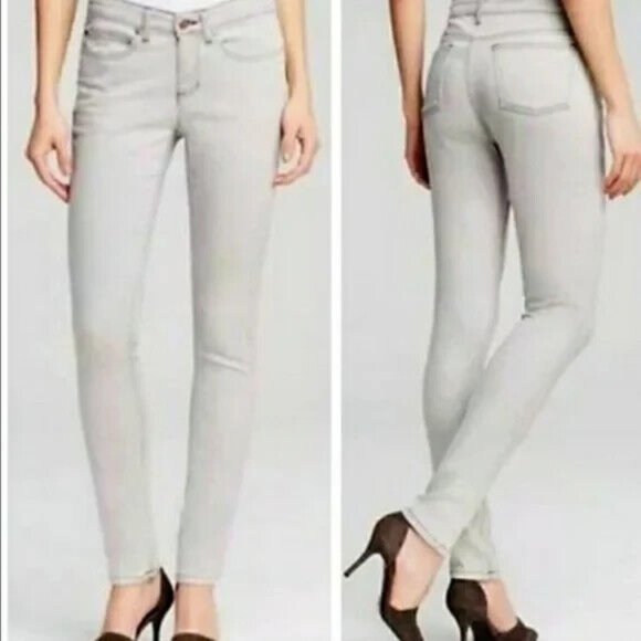 EILEEN FISHER $178 Stonewashed Organic Cotton Sun Bleached Stretch Skinny Jean 6 - Picture 1 of 7